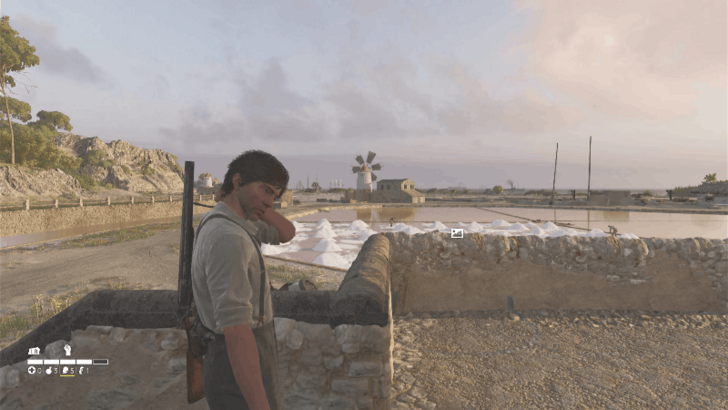 The Salt Industry The photograph spot is on the windmill that overlooks the salt farm east of Porto Almaro. Overworld Location