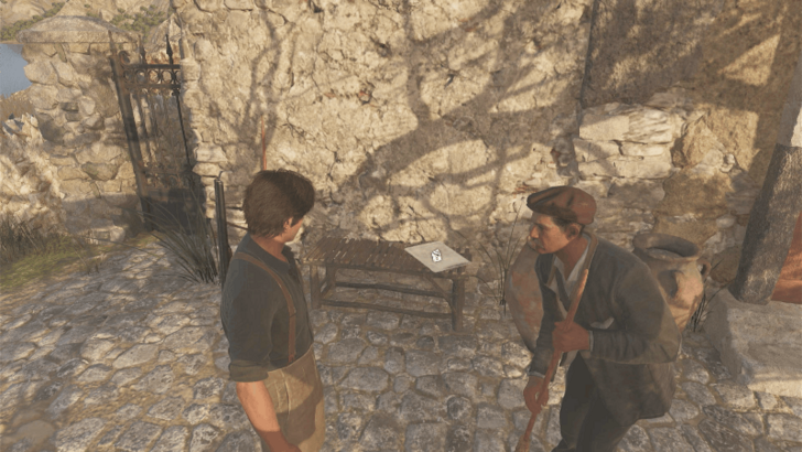 Battleship Launched Found on the small wooden bench at the house northwest of Pasquale