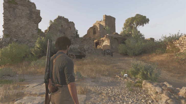 Ruins of the Castle of Umfredo Anquetil The photograph spot is located on the left side of the ruins of the castle southwest of the Monte Del Quattro Venti. Overworld Location