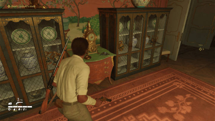 Trinacria 10 Found on top of a small drawer between two cabinets filled with glassware in a corridor of Ludovici