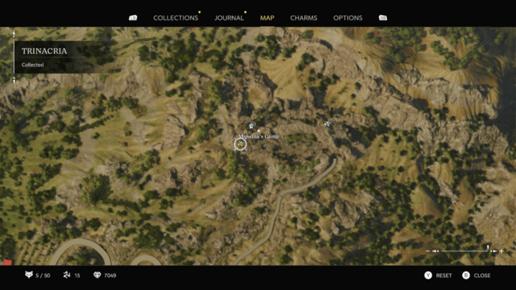 Trinacria 13 Found hanging above the entrance to a large cave near a small enemy camp on the edge of the mountain. You