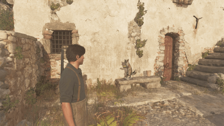 Mystery Fox 18 On the stone bench at the small house with a partially destroyed stone wall northwest of San Celeste. Overworld Location