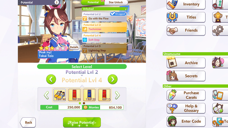 Upgrade Trainee Potential