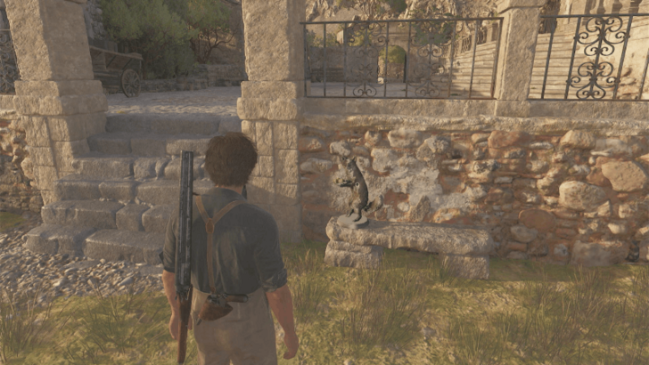 Mystery Fox 25 On the stone bench at the lower balcony overlooking Porto Almaro at the Our Lady of Holiness chapel. Open the black gate from the western pathway and head up to the chapel. Open the second black gate and head towards the balcony. Overworld Location