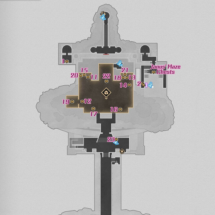 HSR Sanctum of Prophecy Janusopolis F1 North Chest Map