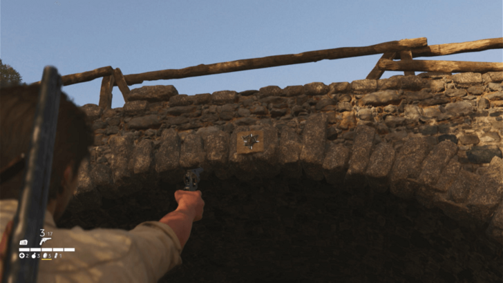 Trinacria 18 Found hanging on the side of a small bridge southwest of L