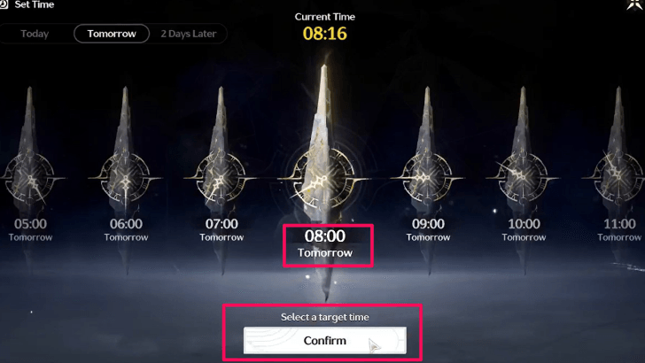 Change the Time to 0800