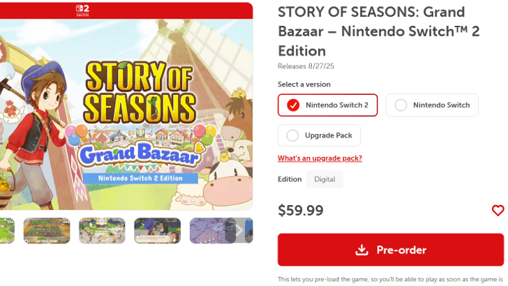 Story of Seasons Grand Bazaar - Nintendo Store