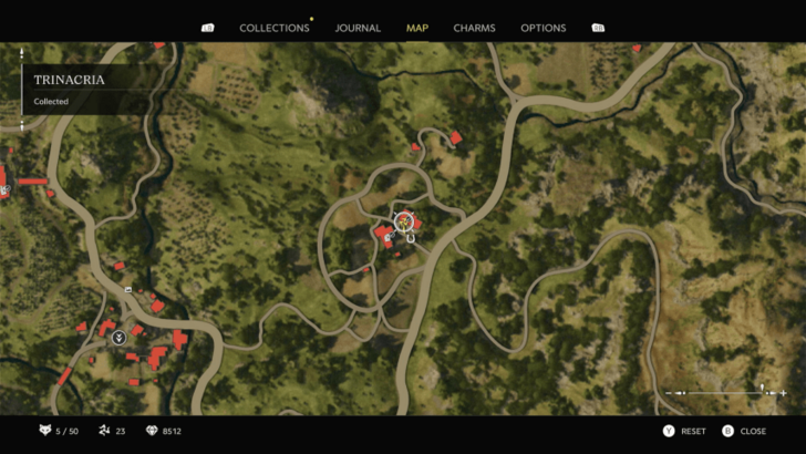 Trinacria 21 Found hanging on a wall of a house northeast of the Torrisi Fast Travel point. Map Location