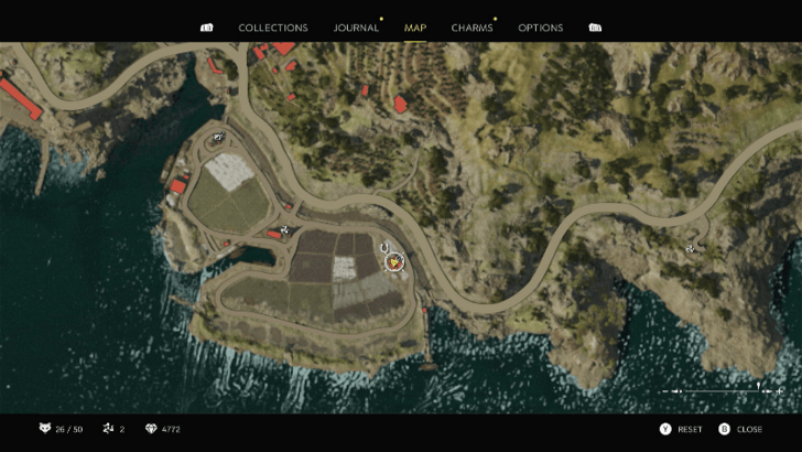 Mystery Fox 28 On the stone bench at the small house with the windmill at the eastern part of the salt farm east of Porto Almaro. Map Location