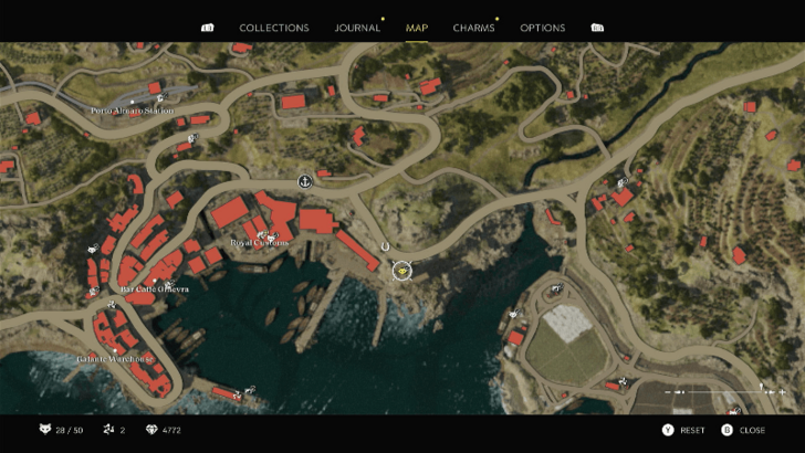 Mystery Fox 30 On top of the watchtower east of Porto Almaro. Enter the watchtower and climb the stairs and ladder to reach the top that contains the Mystery Fox. Map Location