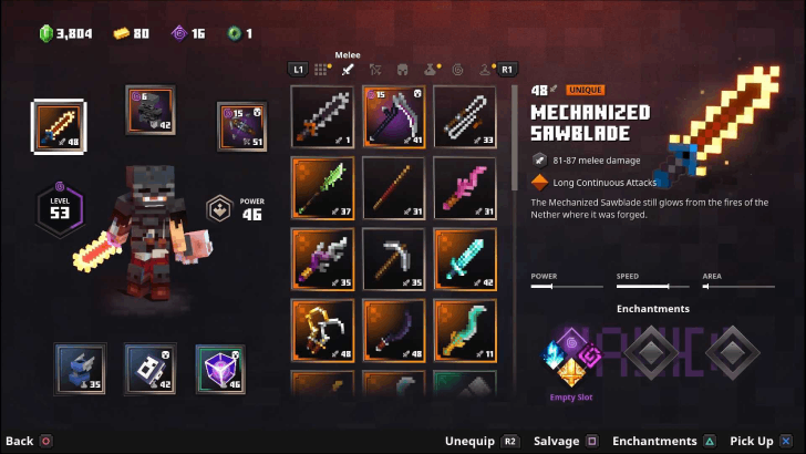 Minecraft Dungeons - Flames of the Nether Mechanized Sawblade