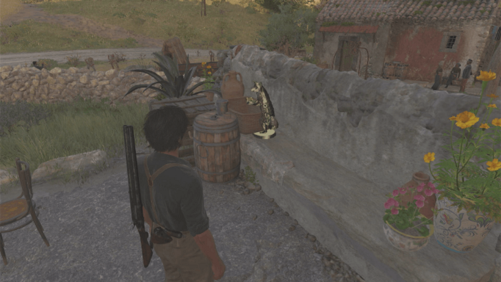 Mystery Fox 35 On top of the stone bench beside the table at the yellow house southwest of San Celeste. Overworld Location