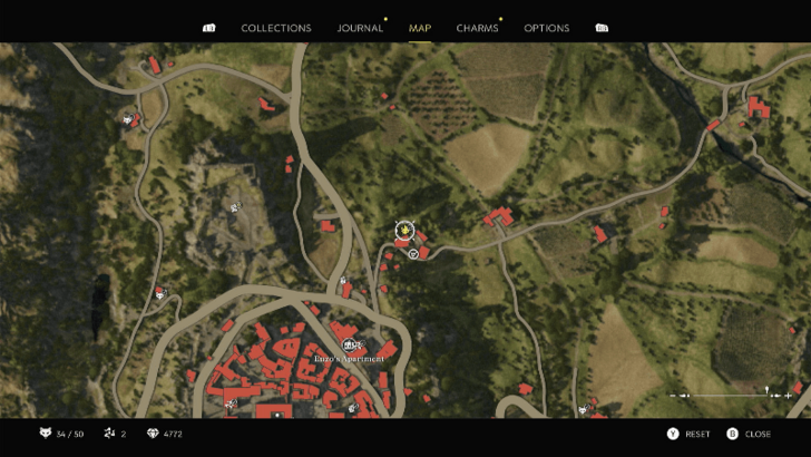 Mystery Fox 36 On top of a wheelbarrow at the house northeast of San Celeste. Vault over the stone wall to reach the house inside. Map Location