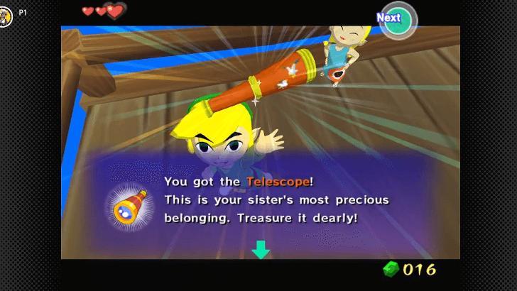 received the Telescope from Aryll