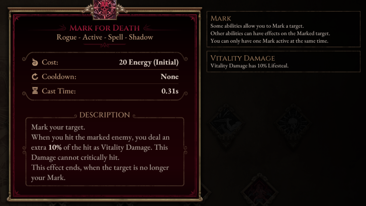 Mark for Death Skill Tooltip