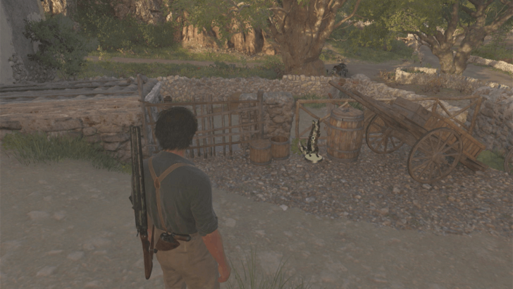 Mystery Fox 39 Beside the barrel and wheelbarrow at the tall house east of San Celeste. Enter the house via the black gate and and head right towards the wooden fence. Overworld Location