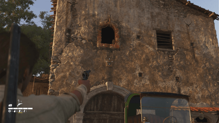 Trinacria 34 Found above the double door behind a green truck in a compound just south of the Fontanella Fast Travel point. Overworld Location