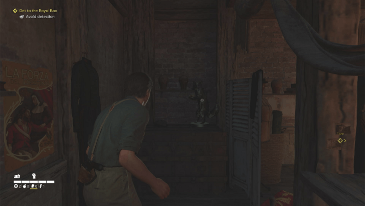 Mystery Fox 50 After climbing out of the ladder during the Reach the Royal Box objective, head right towards the dressing room. The Mystery Fox can be found behind the vanity mirrors, obscured by a folding screen. Overworld Location