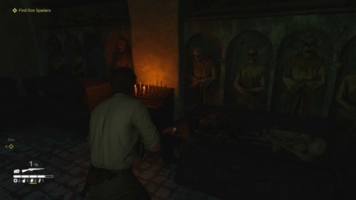 Trinacria 36 Found inside the crypt in Palermo right before the knife duel with Don Sparado in Chapter 12. Overworld Location