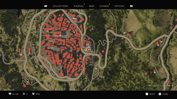 Mystery Fox 47 Hidden behind plants left of the woman in a blue dress during the Sneak Past the Marquis