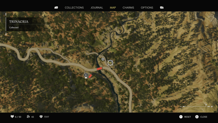 Trinacria 43 Found on a wall inside of an abandoned house northeast near the Fontanella Fast Travel point. Map Location