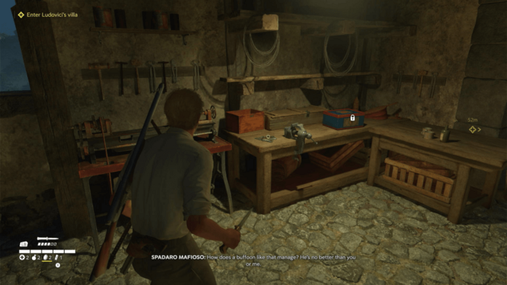 Trinacria 44 Found on a wooden table inside a building within Villa Ludovici. You