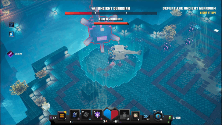 Minecraft Dungeons - Ancient Guardian Summon Elder Guardian