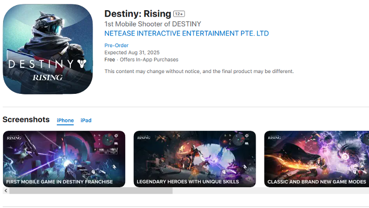 Destiny Rising App Store