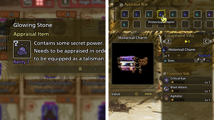 Glowing Stones and Charms