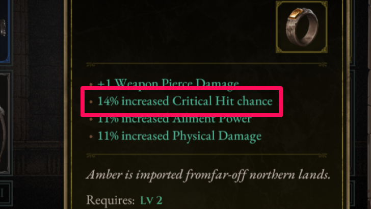 Critical Hit Chance Boosting Affixes on Equipment
