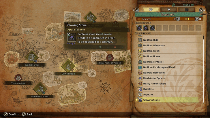 Glowing Stone as rewards