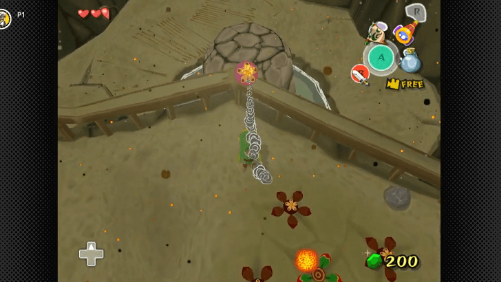 throwing a Bomb Flower at the boulder plug