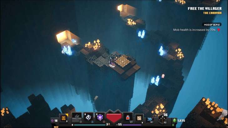 Minecraft Dungeons - Eye of Ender Creeper Woods Jump on Piston