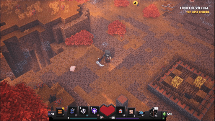 Minecraft Dungeons - Eye of Ender Pumpkin Pastures Square Fence