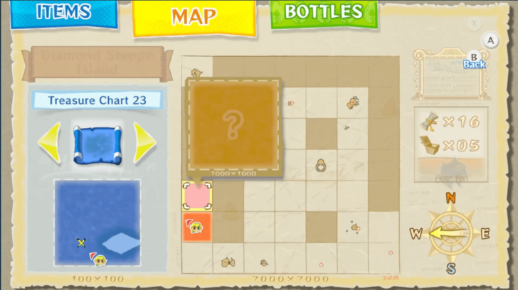 Diamond Steppe Island Treasure Chart Heart Piece map location