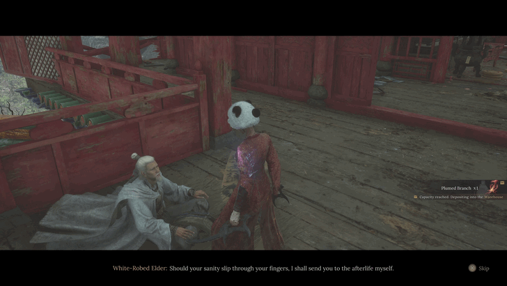 Speak with the White-Robed Elder in Shu Sanctum