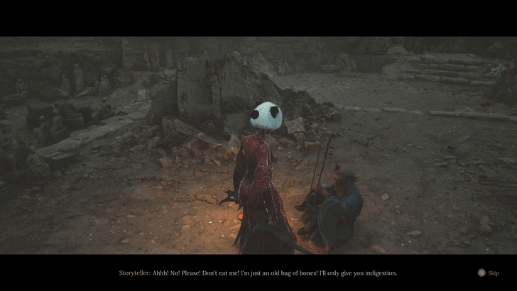 Speak with the Storyteller Near Shu Sanctum