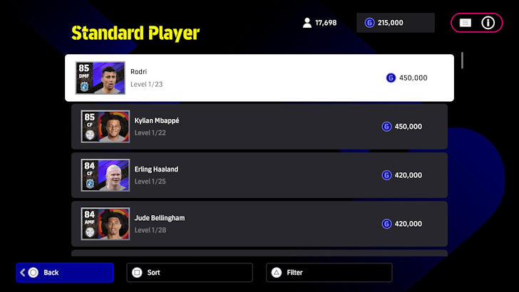 Standard Player List