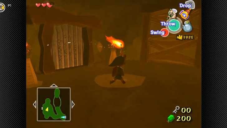 lighting the torches to unblock the door