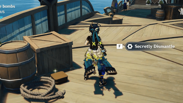 1st Bomb near the crates