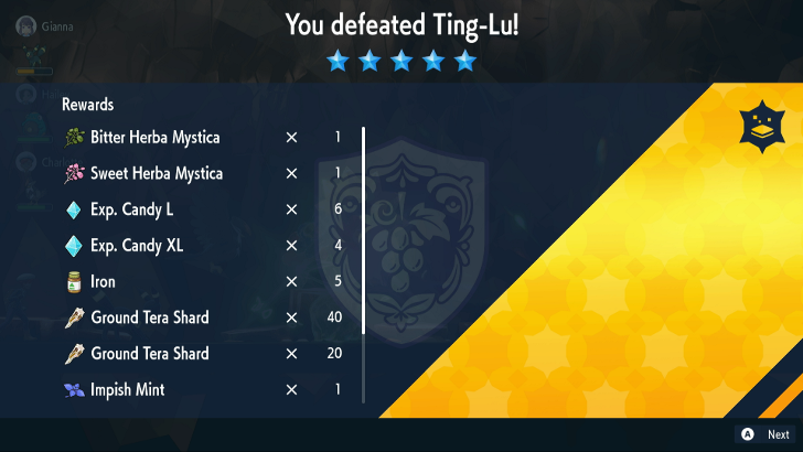 Pokemon SV - Ting-Lu Raid Rewards