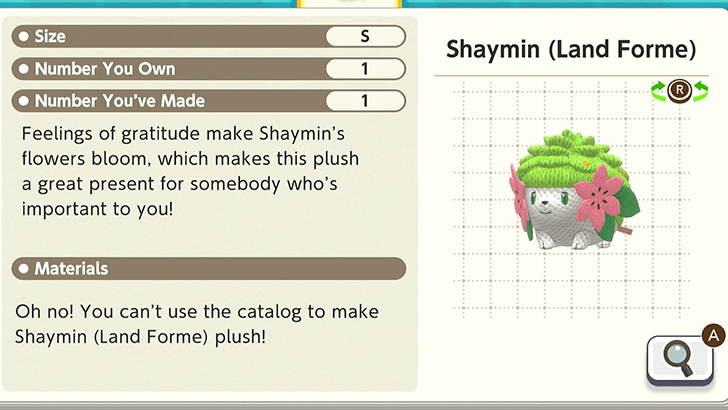 Shaymin (Land Forme) Plush Catalog