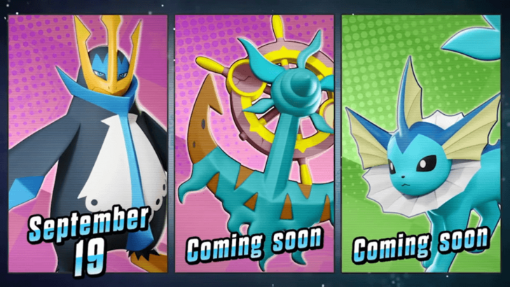Pokemon UNITE - Empoleon, Dhelmise, and Vaporeon
