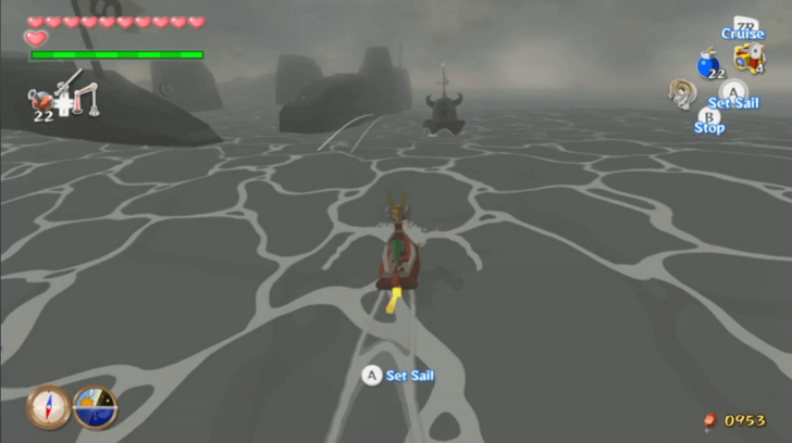 Three-Eye Reef Treasure Chart Heart Piece overworld location