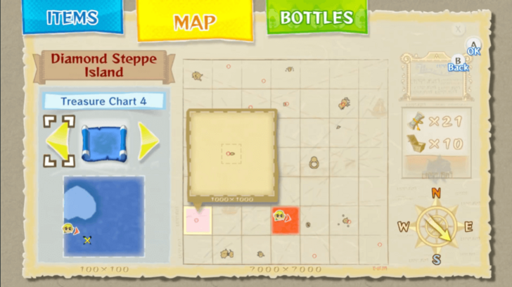 Southern Fairy Island Treasure Chart Heart Piece map location