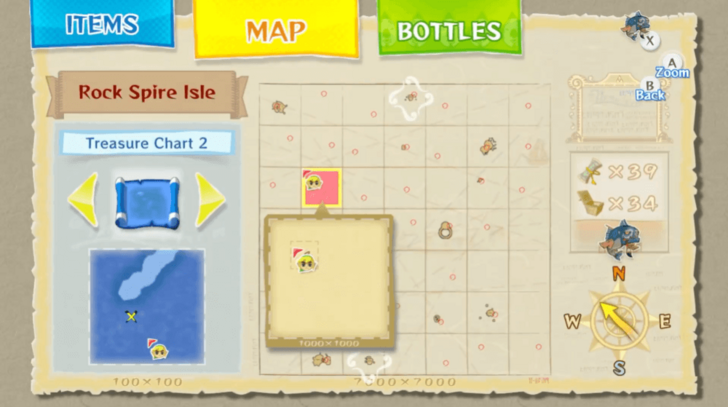 Rock Spire Isle Treasure Chart Heart Piece map location