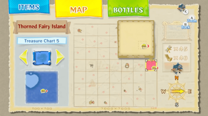 Thorned Fairy Island Treasure Chart Heart Piece map location