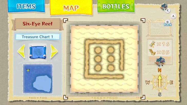 Six-Eye Reef Submarine Heart Piece map location