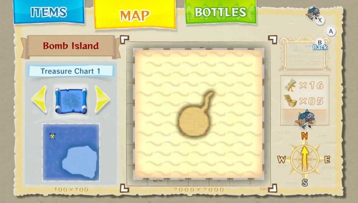Bomb Island Cave Heart Piece map location